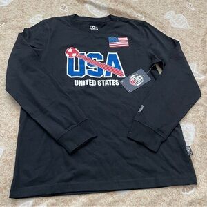 Boys’ USA Team Soccer Long Sleeve Shirt American Flag Size 14-16